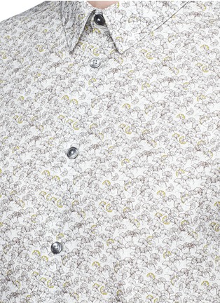 细节 - 点击放大 - CARVEN - 银杏叶格纹印花纯棉衬衫