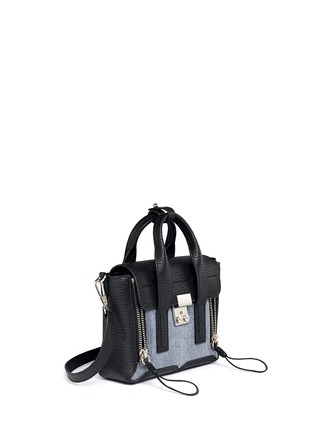 正面 -点击放大 - 3.1 PHILLIP LIM - PASHLI迷你牛仔布拼接真皮斜挎包