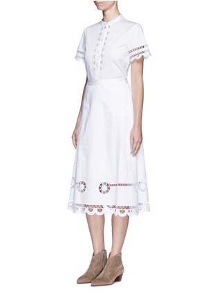 模特儿示范图 - 点击放大 - TEMPERLEY LONDON - BELLANCA刺绣镂空纯棉衬衫