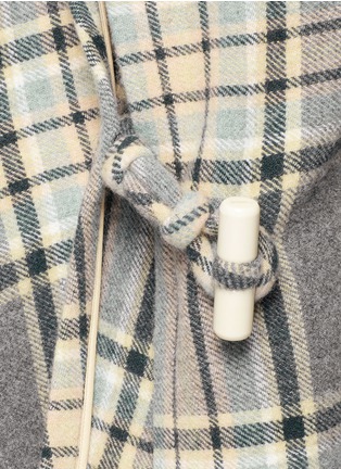 细节 - 点击放大 - CHLOÉ - 格纹羊毛斗篷外套