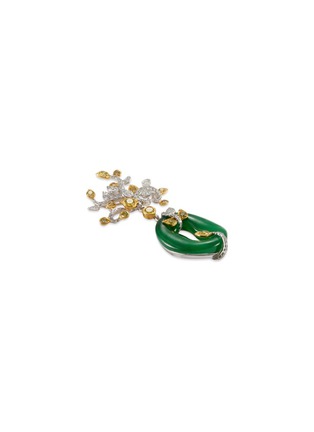 模特儿示范图 - 点击放大 - SAMUEL KUNG - Diamond jade 18k gold drop earrings