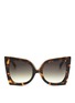 首图 - 点击放大 - 10677 - oversize几何猫眼形玳瑁色板材太阳眼镜
