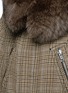细节 - 点击放大 - 3.1 PHILLIP LIM - 狐毛镶边格纹羊毛大衣