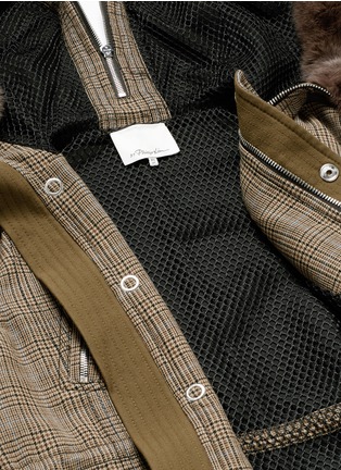  - 3.1 PHILLIP LIM - 狐毛镶边格纹羊毛大衣