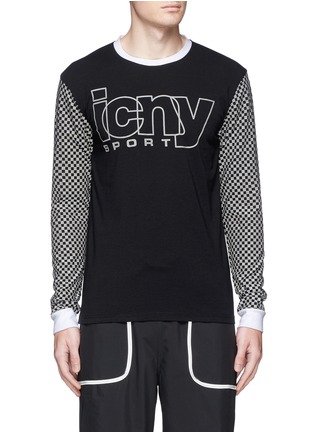 首图 - 点击放大 - ICNY - 方格及品牌标志反光图案卫衣