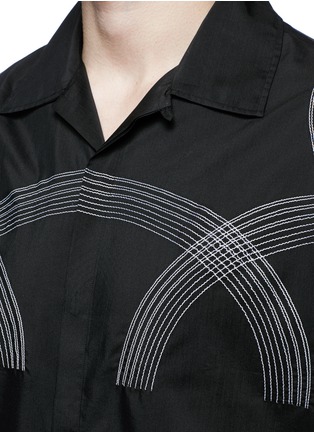 细节 - 点击放大 - LANVIN - 车缝线缀饰纯棉衬衫