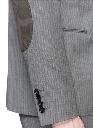 细节 - 点击放大 - LANVIN - 羊毛混羊绒细竖纹西服外套