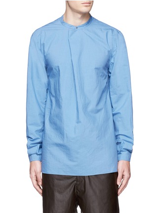 首图 - 点击放大 - ACNE STUDIOS - 'Stunecollarless' pleat front cotton-silk shirt