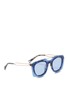 模特儿示范图 - 点击放大 - HAZE COLLECTION - Cast' mounted angular tortoiseshell metal sunglasses