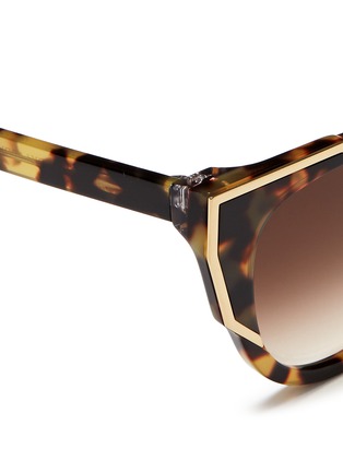 细节 - 点击放大 - THIERRY LASRY - 'Butterscotchy' tortoiseshell acetate angular metal rim sunglasses
