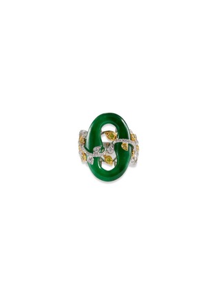 首图 - 点击放大 - SAMUEL KUNG - Diamond jade 18k gold leaf ring