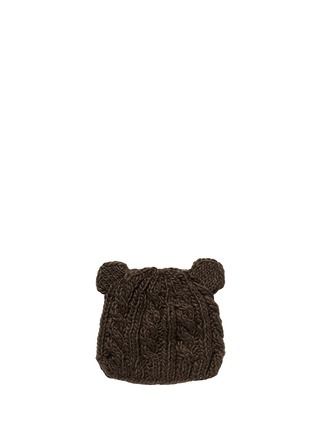 模特示范图 - 点击放大 - THE BLUEBERRY HILL - 'Julian' bear cable knit kids beanie