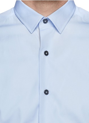 细节 - 点击放大 - LANVIN - 缎带开襟纯棉衬衫