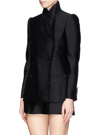 正面 -点击放大 - ALEXANDER MCQUEEN - Asymmetric wool-silk double breasted jacket