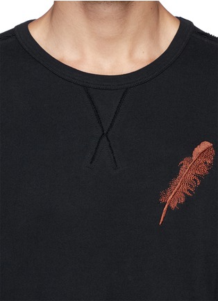 细节 - 点击放大 - ALEXANDER MCQUEEN - Feather embroidery sweatshirt