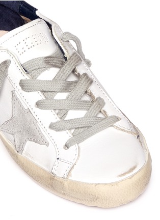 细节 - 点击放大 - GOLDEN GOOSE - Superstar儿童款五角星拼贴做旧运动鞋