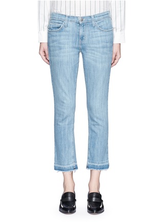 细节 - 点击放大 - CURRENT/ELLIOTT - 须边磨破裤脚水洗九分牛仔裤