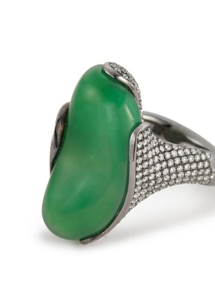 细节 - 点击放大 - SAMUEL KUNG - Diamond jade 18k white gold ring