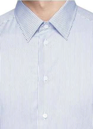 细节 - 点击放大 - ARMANI COLLEZIONI - 纯棉直纹衬衫