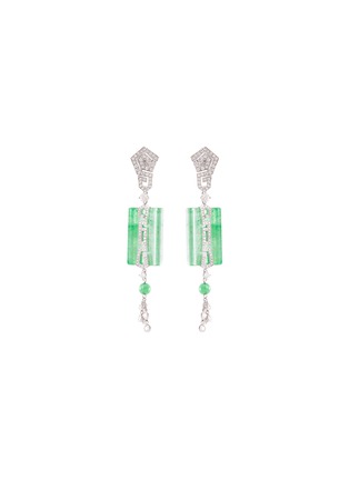 首图 - 点击放大 - SAMUEL KUNG - Diamond jade 18k white gold earrings