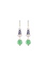 首图 - 点击放大 - SAMUEL KUNG - Diamond sapphire jade 18k white gold earrings