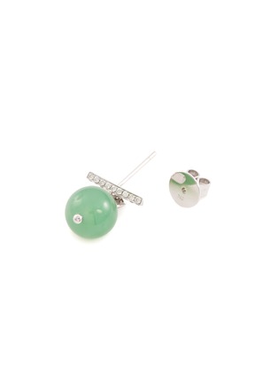 细节 - 点击放大 - SAMUEL KUNG - Diamond jade 18k white gold earrings