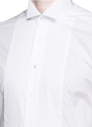 细节 - 点击放大 - TOMORROWLAND - 翼领条纹拼贴纯棉衬衫