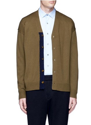 细节 - 点击放大 - TOMORROWLAND - 拼色混羊毛针织外套