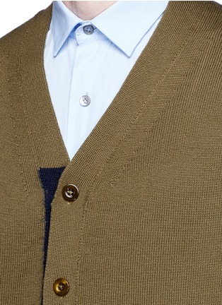 细节 - 点击放大 - TOMORROWLAND - 拼色混羊毛针织外套