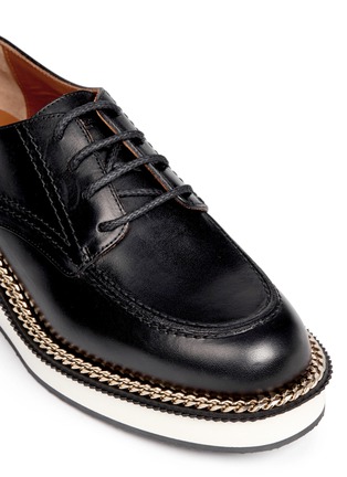 细节 - 点击放大 - GIVENCHY - 链条装饰真皮系带鞋