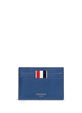 首图 - 点击放大 - THOM BROWNE - 条纹罗缎装饰粒面真皮卡片套