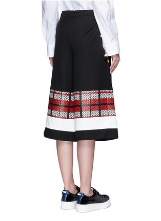 背面 - 点击放大 - CYNTHIA & XIAO - 编织格纹拼接七分阔腿裤