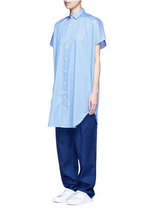 模特儿示范图 - 点击放大 - FFIXXED STUDIOS - 拼色条纹纯棉府绸衬衫