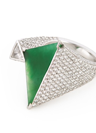 细节 - 点击放大 - SAMUEL KUNG - Diamond jade 18k white gold ring