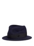 模特儿示范图 - 点击放大 - MAISON MICHEL - Jim罗缎帽带装饰防水软呢帽
