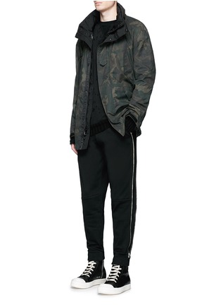 模特儿示范图 - 点击放大 - HOOD BY AIR - 长拉链开合纯棉长裤