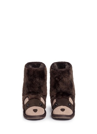 模特示范图 - 点击放大 - EMU AUSTRALIA - brown bear儿童款灰熊造型绒面羊皮短靴