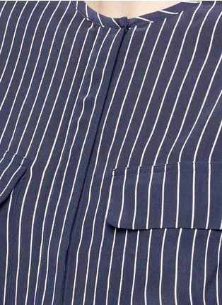 细节 - 点击放大 - EQUIPMENT - Lynn条纹圆领真丝衬衫