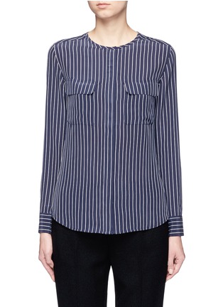 首图 - 点击放大 - EQUIPMENT - Lynn条纹圆领真丝衬衫