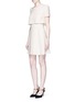 模特示范图 - 点击放大 - ALEXANDER MCQUEEN - 双层设计单色绉绸连衣裙