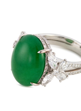 细节 - 点击放大 - SAMUEL KUNG - Diamond jade 18k white gold ring