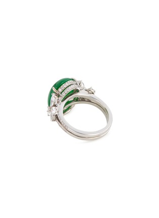 模特儿示范图 - 点击放大 - SAMUEL KUNG - Diamond jade 18k white gold ring