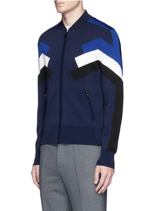 正面 -点击放大 - NEIL BARRETT - Modernist拼色针织外套