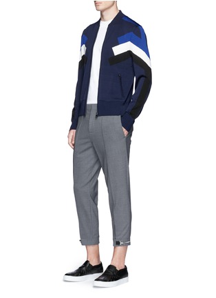 模特儿示范图 - 点击放大 - NEIL BARRETT - Modernist拼色针织外套