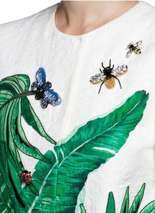细节 - 点击放大 - DOLCE & GABBANA - 香蕉叶昆虫刺绣珠饰大衣