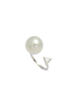 首图 - 点击放大 - DELFINA DELETTREZ - 钻石珍珠18k白金开口戒指