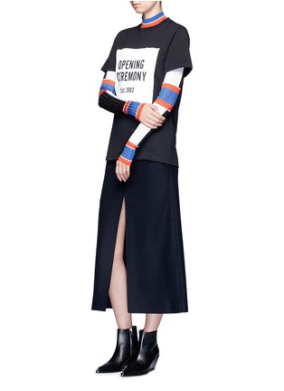 模特儿示范图 - 点击放大 - OPENING CEREMONY - 品牌标志胶印纯棉T恤