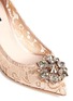 细节 - 点击放大 - DOLCE & GABBANA - 仿水晶装饰蕾丝中跟鞋