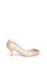 首图 - 点击放大 - DOLCE & GABBANA - 仿水晶装饰蕾丝中跟鞋
