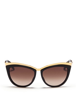 首图 - 点击放大 - ALEXANDER MCQUEEN - Metal brow bar acetate sunglasses